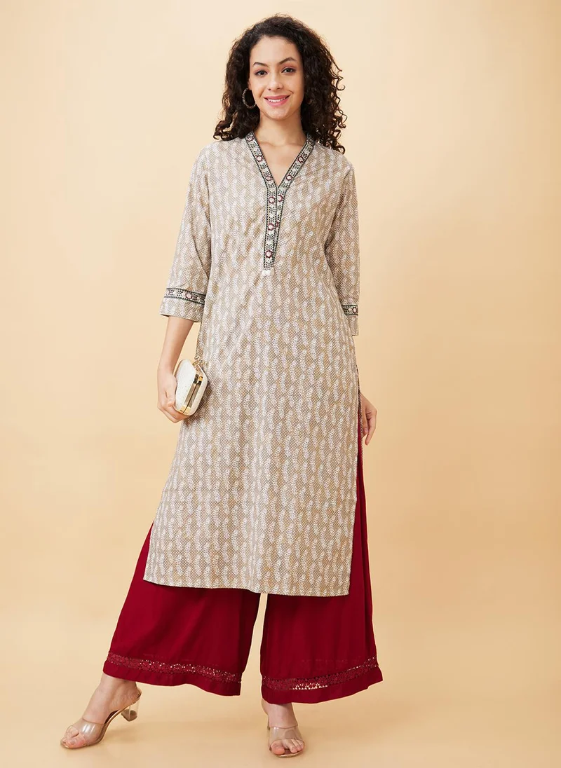 جلو باص Globus Women Floral Lace Wide Leg Ethnic Palazzos